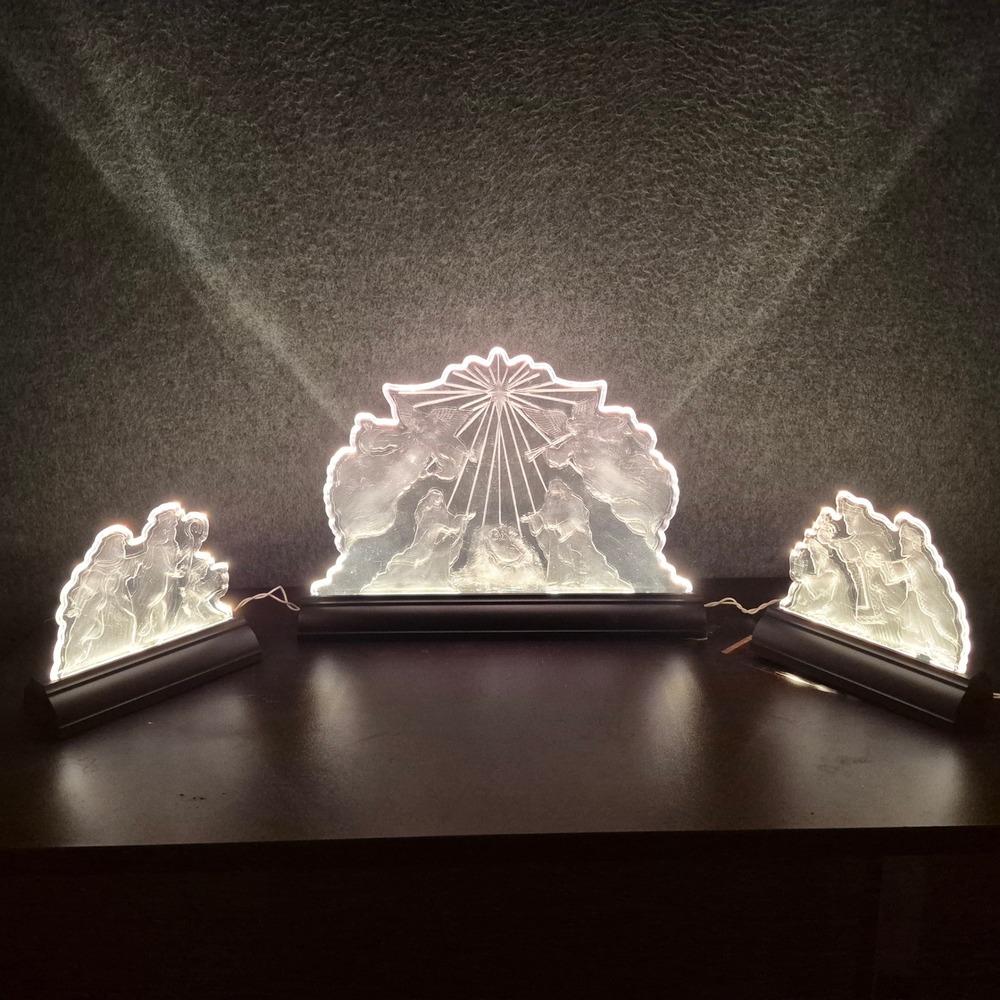 VTG 1994 Nativity Collectibles Crystalline Illuminated Renaissance Series